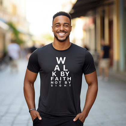 Walk By Faith Not By Sight Black Eye Exam Themed T-shirt
