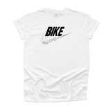 This T-shirt features the word "BIKE" adorned with a Metallic Chrome Vinyl Chain