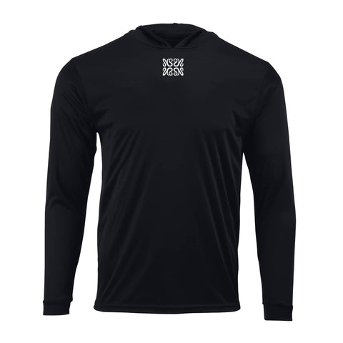 NorthSouth Monaco Collection Anagram Black Long Sleeve Hooded T-shirt