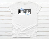 Stay Humble Hustle Hard T-shirt - White, Blue and Black