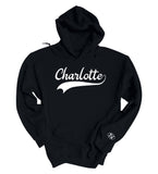 North-South Baseball Font Customizable Hoodie - Black