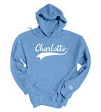 North-South Baseball Font Customizable Hoodie - Carolina Blue