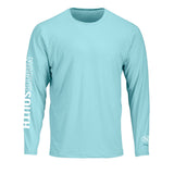 Long Sleeve Extreme Performance UPF 50+ Tee Aqua. Sun Protection Tee for Outdoor Activities.