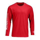 Long Sleeve Extreme Performance UPF 50+ Tee Red. Sun Protection Tee for Outdoor Activities.
