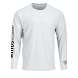 Long Sleeve Extreme Performance UPF 50+ Tee White. Sun Protection Tee for Outdoor Activities.