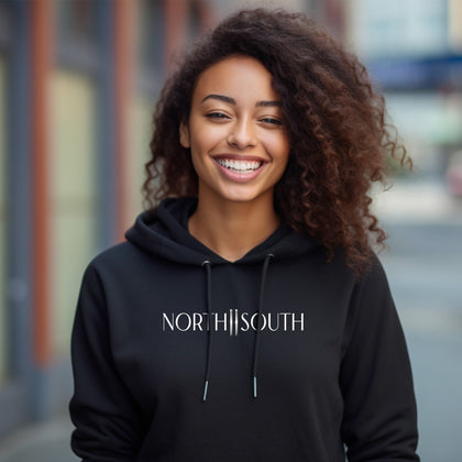 NorthSouth Brands Hoodie Collection (Model with NorthSouth Logo Euro Black Hood.