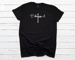 Blessed Black T-shirt with Gray Cross