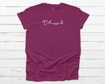 Blessed T-shirt - Heather Raspberry