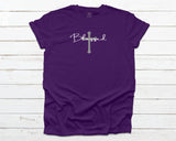 Blessed Purple T-shirt with Gray Cross