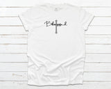 Blessed White T-shirt with Gray Cross