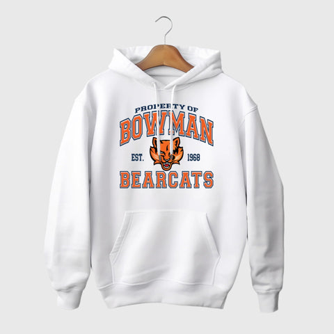 Property of Bowman Bearcats Heritage White Hoodie 