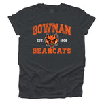 Bowman Bearcats Vintage Orange on a Dark Gray Heather T-shirt