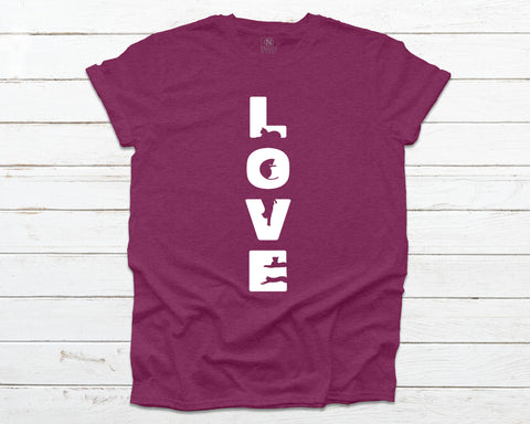 Cat Love T-shirt - Heather Raspberry