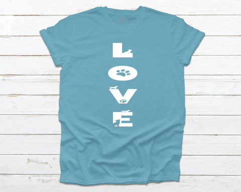 Doggie Love T-shirt - Aqua