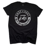 East Coast Golf Cart Lifestyle Rustic design on a White T-shirt