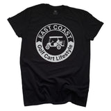 East Coast Golf Cart Lifestyle design on a Black T-shirt