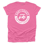 East Coast Golf Cart Lifestyle design on a Pink T-shirt