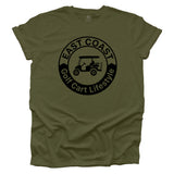 East Coast Golf Cart Lifestyle design on a Military T-shirt