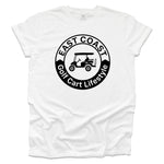 East Coast Golf Cart Lifestyle design on a White T-shirt