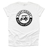 East Coast Golf Cart Lifestyle design on a White T-shirt