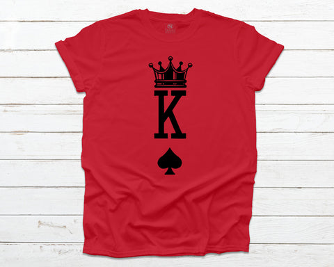 King of Spades T-shirt Red with Black King