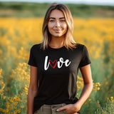 Love Women's Slim Fit T-shirt - Black with Red Reflective