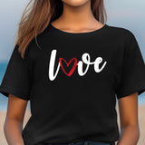 Love Women's Unisex T-shirt - Black with Red Reflective