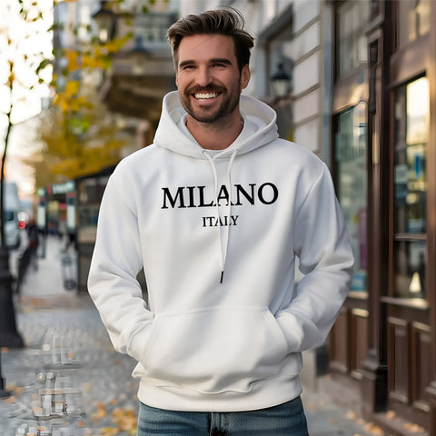 Milano Italy Unisex White Hoodie