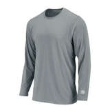 Long Sleeve Extreme Performance UPF 50+ Sun Protection Tee for Outdoor/Indoor Activities. Color: Medium Gray