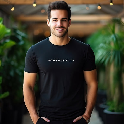 NorthSouth Unisex Euro T-shirt - Black with Premium Metallic