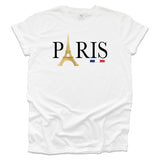 Paris Gold Tower Unisex White T-shirt