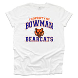 Property of Bowman Bearcats White T-shirt