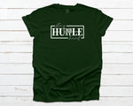 Stay Humble Hustle Hard T-shirt - Forest Green, Gray and White