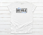 Stay Humble Hustle Hard T-shirt - White, Blue and Black