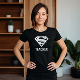 Super Teacher Hologram T-shirt - Black