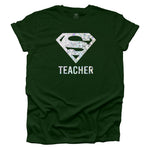 Super Teacher Hologram T-shirt - Forest Green