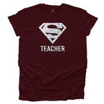 Super Teacher Hologram T-shirt - Heather Cardinal