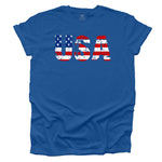 Vintage USA Design on Royal T-shirt