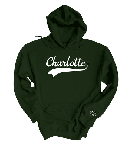 North-South Baseball Font Customizable Hoodie - Forest Green
