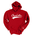 North-South Baseball Font Customizable Hoodie - Red