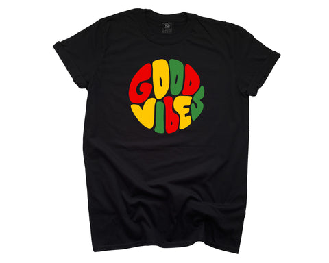 Good Vibes Black History - Red/Yellow/Green on Black T-shirt