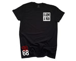 I AM A MAN Black History 365 - Black Sign on Black T-shirt