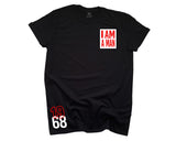 I AM A MAN Black History 365 - Red Sign on Black T-shirt