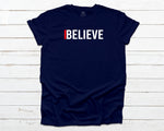 I Believe T-shirt Navy and Red