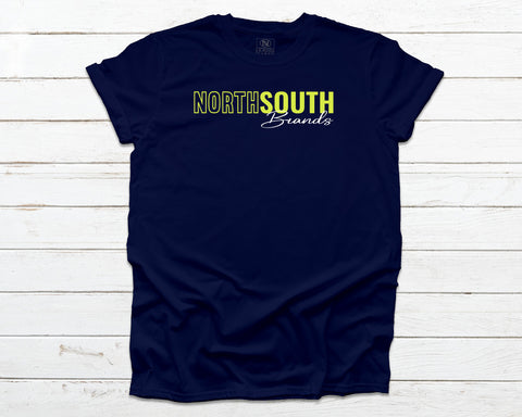 NorthSouth Open Brand T-shirt - Navy/Neon Green/White