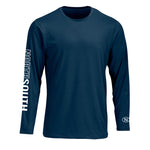 Long Sleeve Extreme Performance UPF 50+ Tee Navy. Sun Protection Tee for Outdoor Activities.