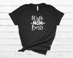 Wife-Mom-Boss T-shirt Heather Black