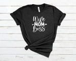 Wife-Mom-Boss T-shirt Dark Grey