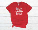 Wife-Mom-Boss T-shirt Red