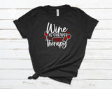 Wine Is Cheaper Than Therapy T-shirt Heather Black